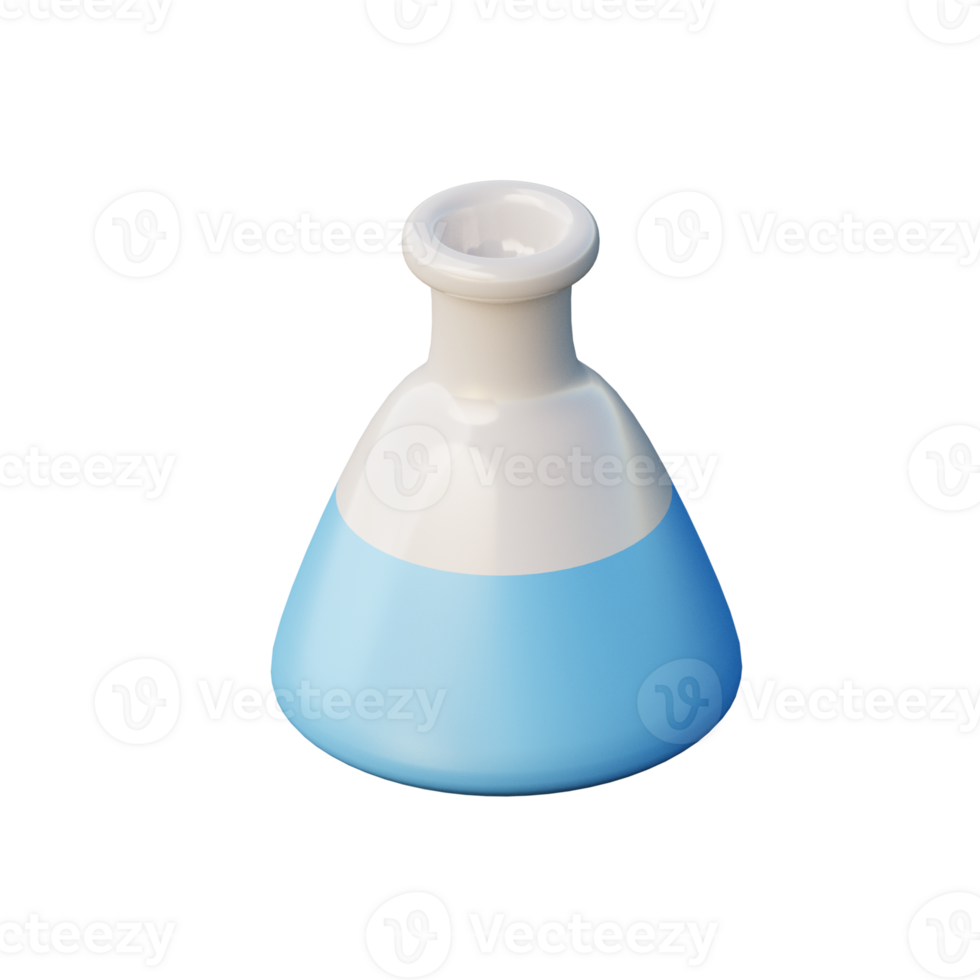 3D Erlenmeyer Flask Illustration Icon Render png