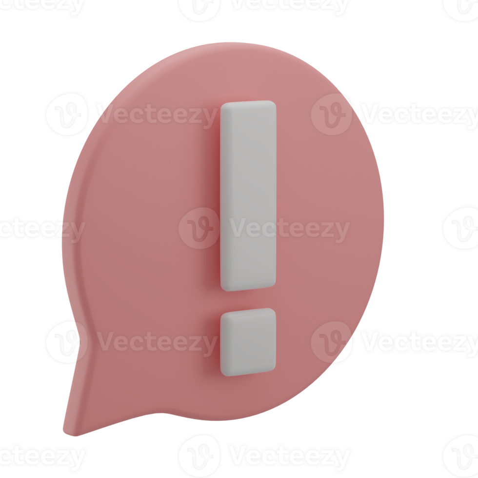 3D Error Notification Illustration Icon Render png