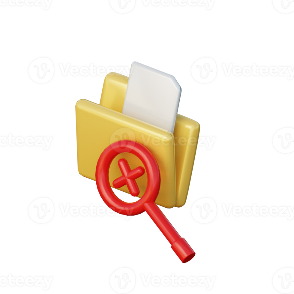 3D Folder Not Found Illustration Icon Render png
