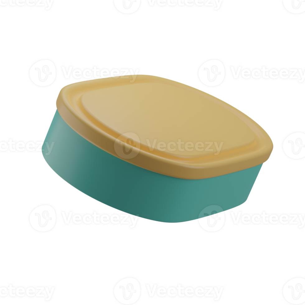 3D Food Container Illustration Icon Render png