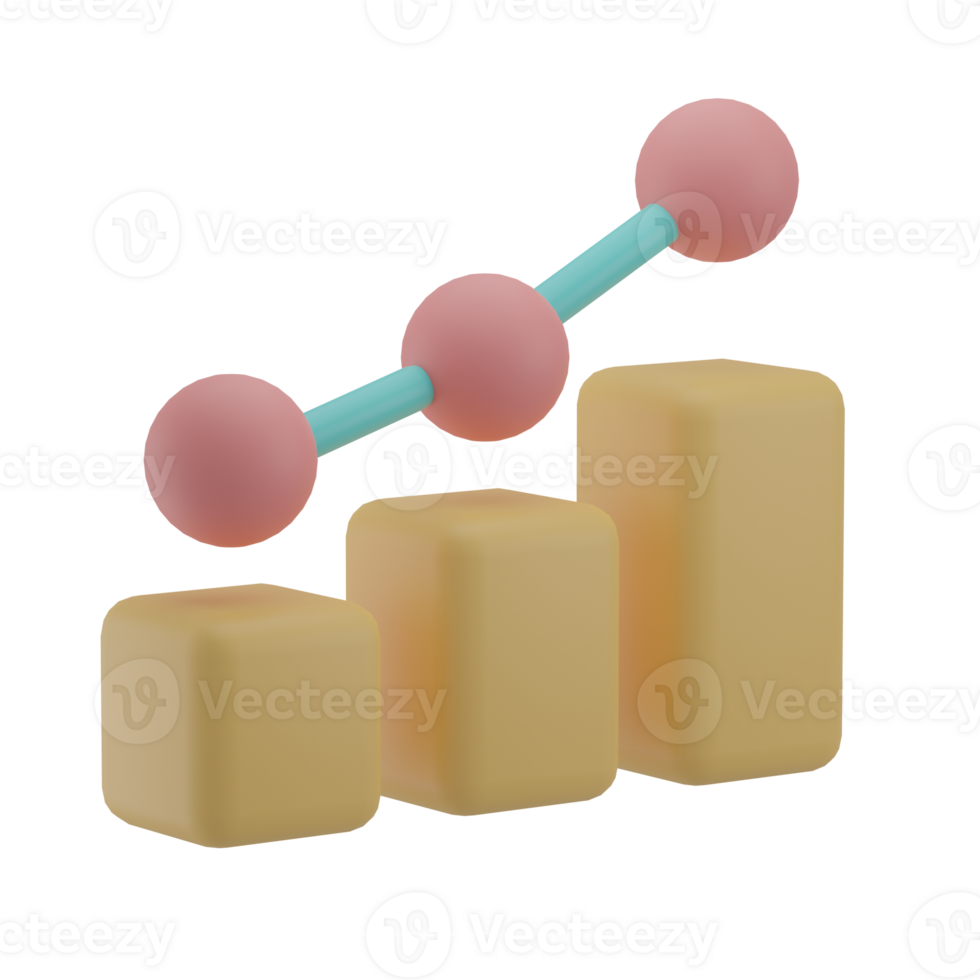 3D Graph Illustration Icon Isolated png