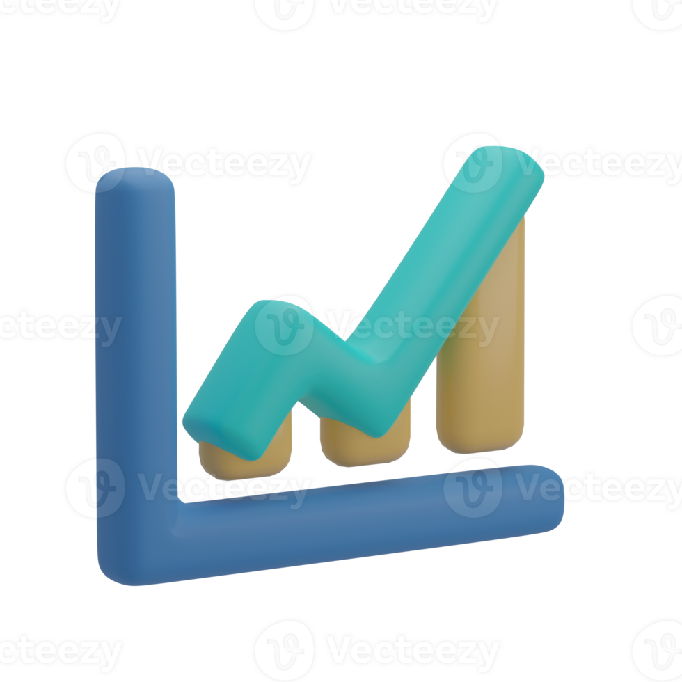 3D Growth Graph Illustration Icon Isolated png