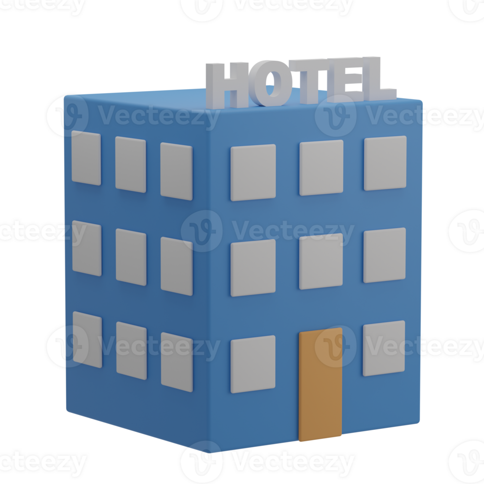 3D Hotel Illustration Icon Render png