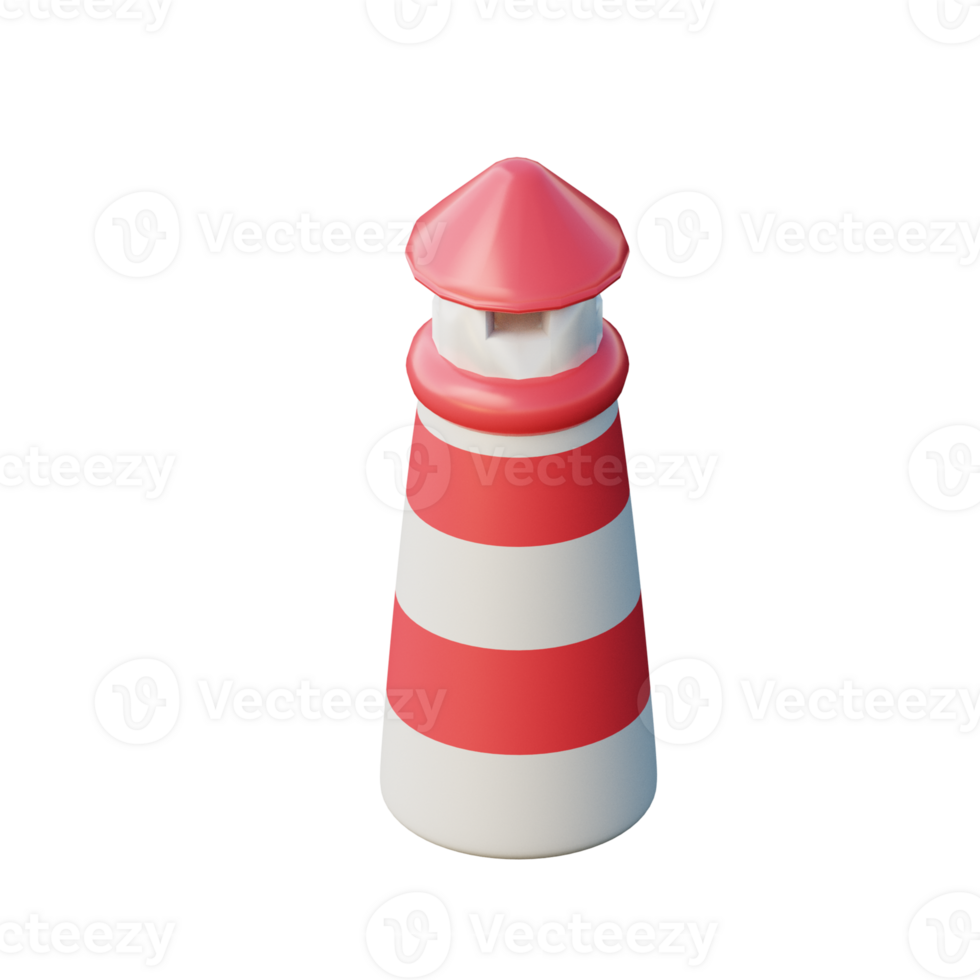 3D Lighthouse Illustration Icon Render png