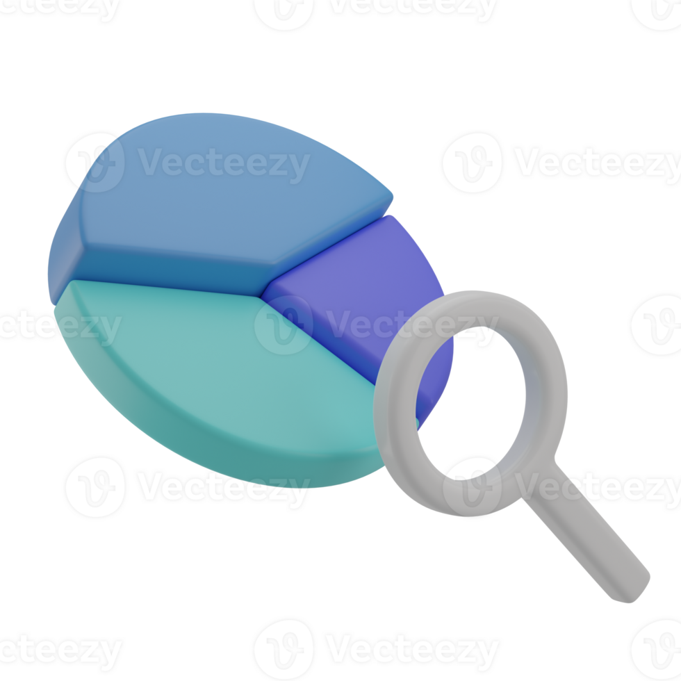 3D Market Analytics Illustration Icon Render png