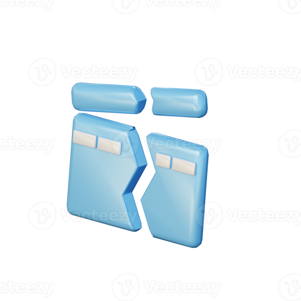 3D Media Broken Illustration Icon png