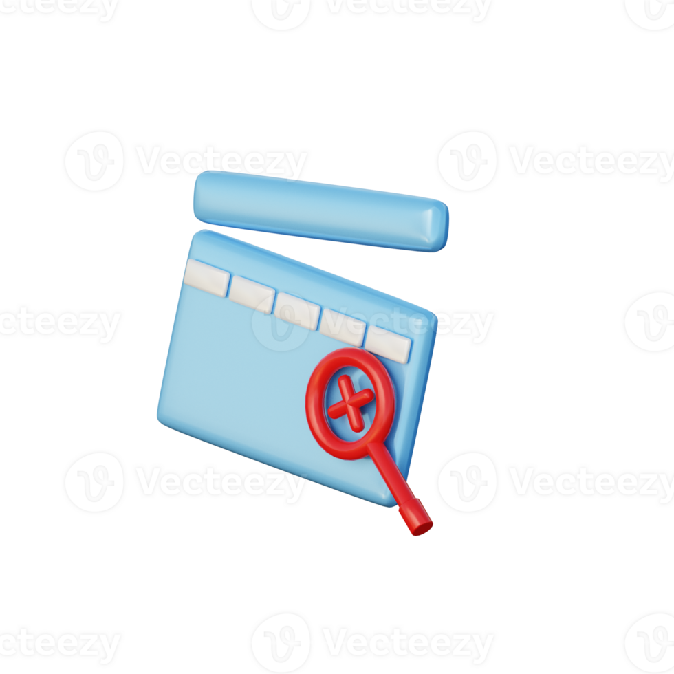 3D Media Not Found Illustration Icon Render png