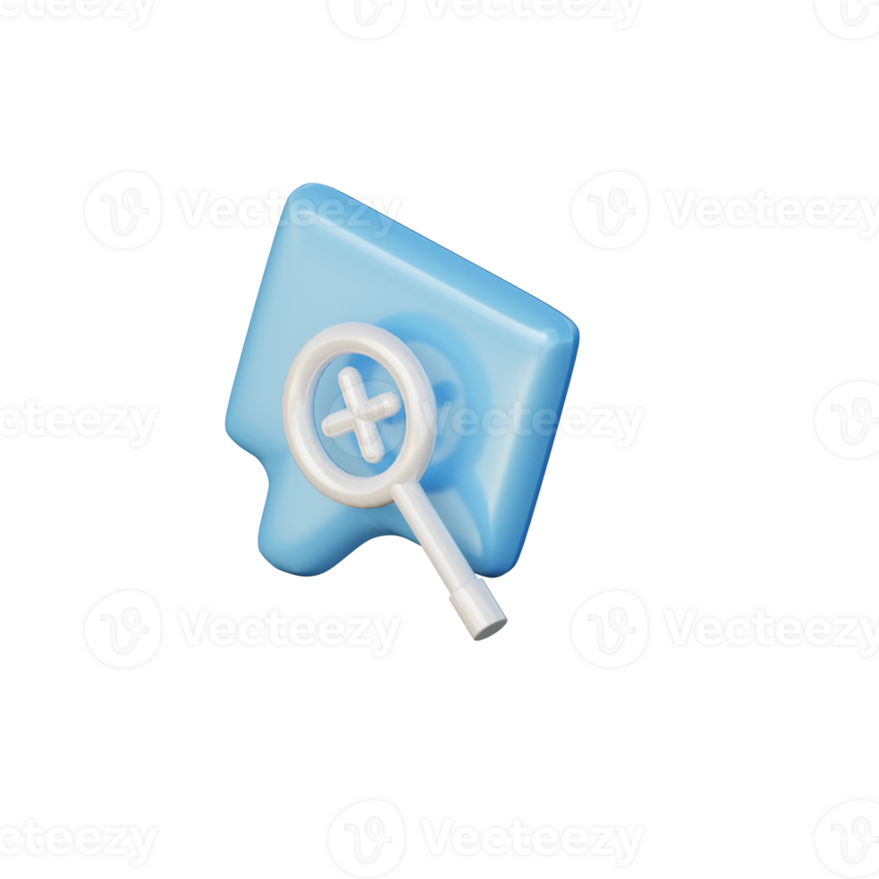 3D Message Not Found Illustration Icon Render png