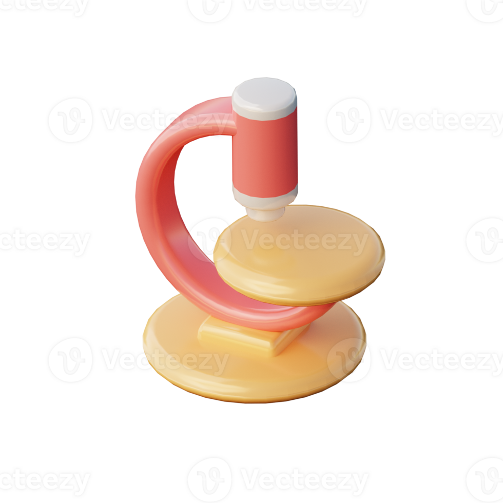 3D Microscope Illustration Icon Isolated png