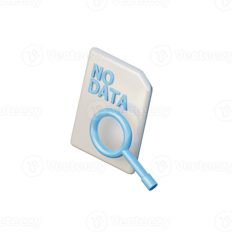 3D No Data Found Illustration Icon Render png
