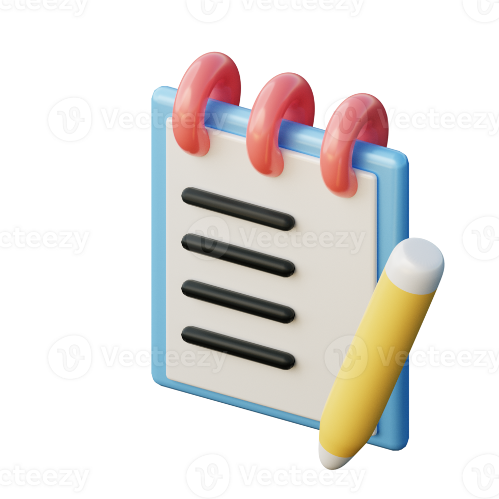 3D Note Illustration Icon Render png