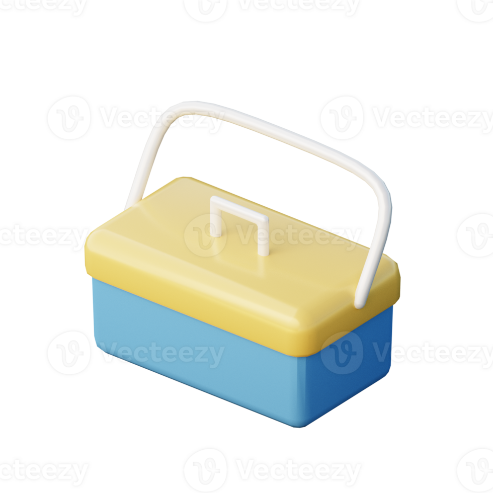 3D Portable Freezer Illustration Icon Render png