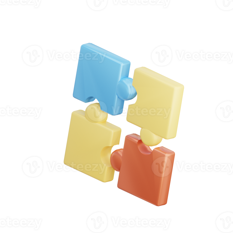 3D Puzzle Illustration Icon png