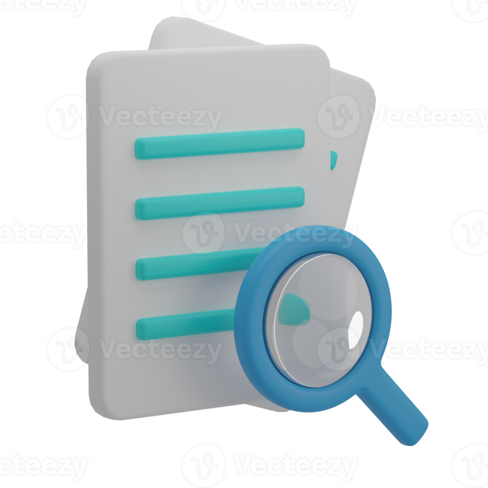 3D Research Paper Illustration Icon png