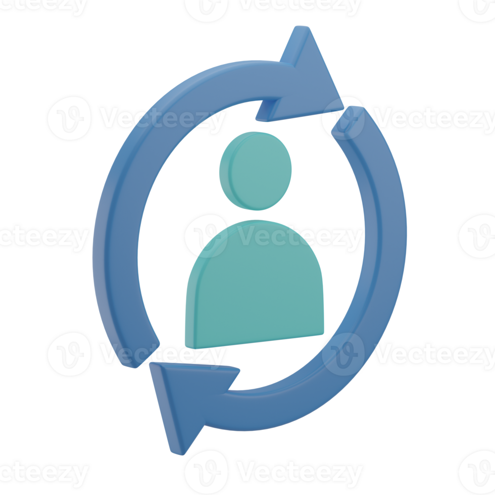 3D Returning Visitor Illustration Icon Render png