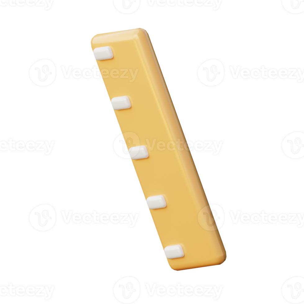 3D Ruler Illustration Icon Render png