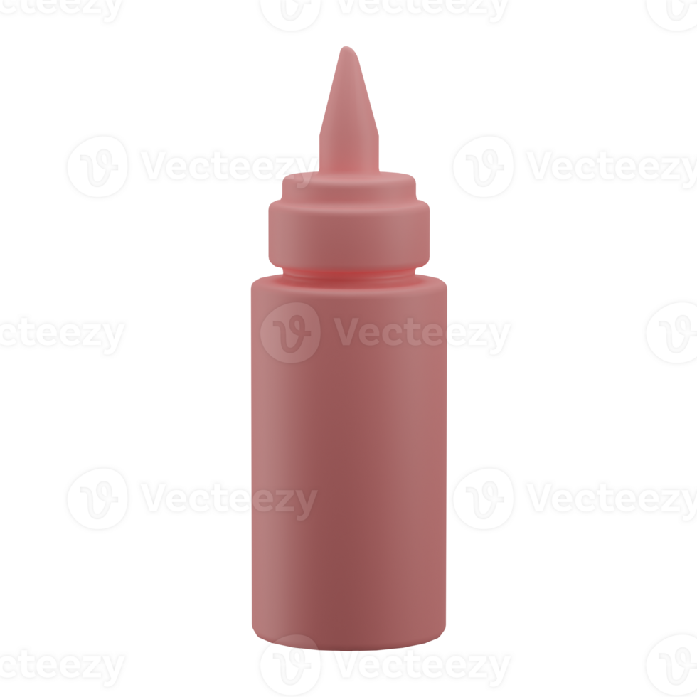 3D Sauce Bottle Illustration Icon Render png