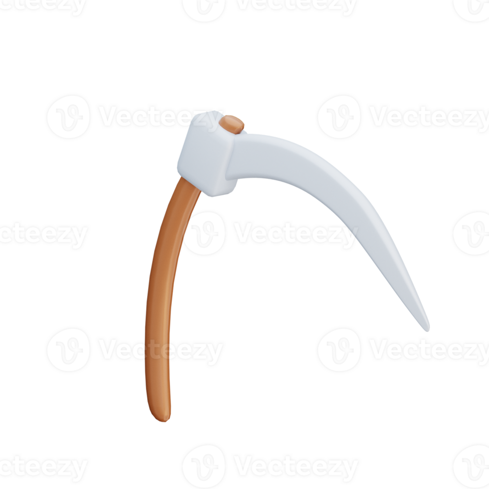 3D Scythe Illustration Icon Render png