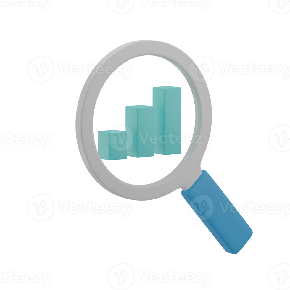 3D Search Analytics Illustration Icon Render png