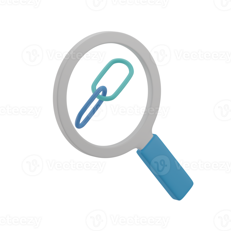 3D Search Link Illustration Icon Render png