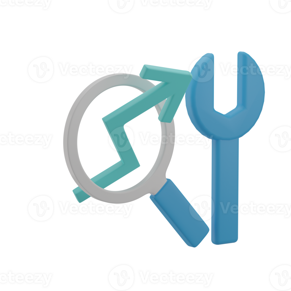 3D SEO Service Illustration Icon Render png