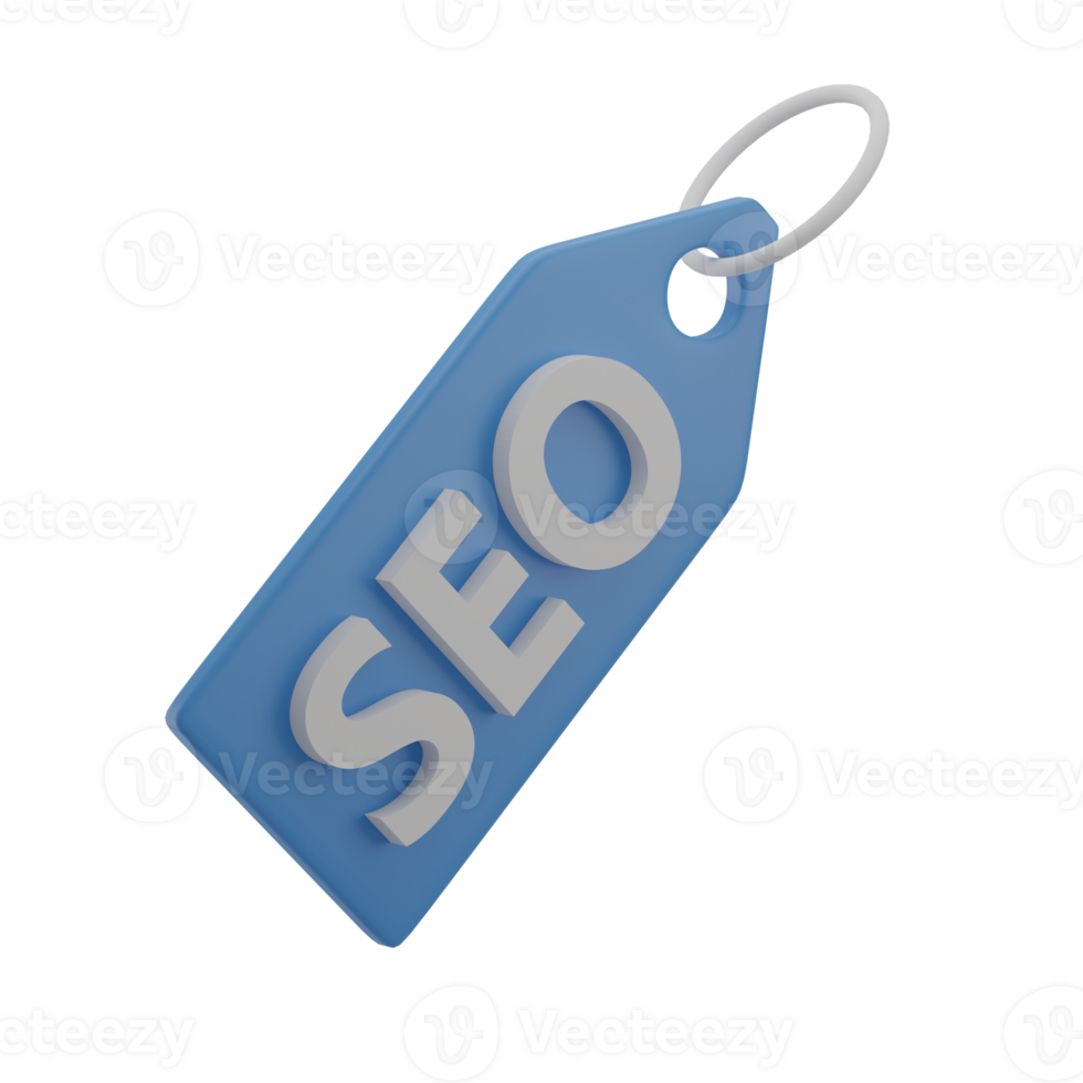 3D SEO Tag Illustration Icon Render png