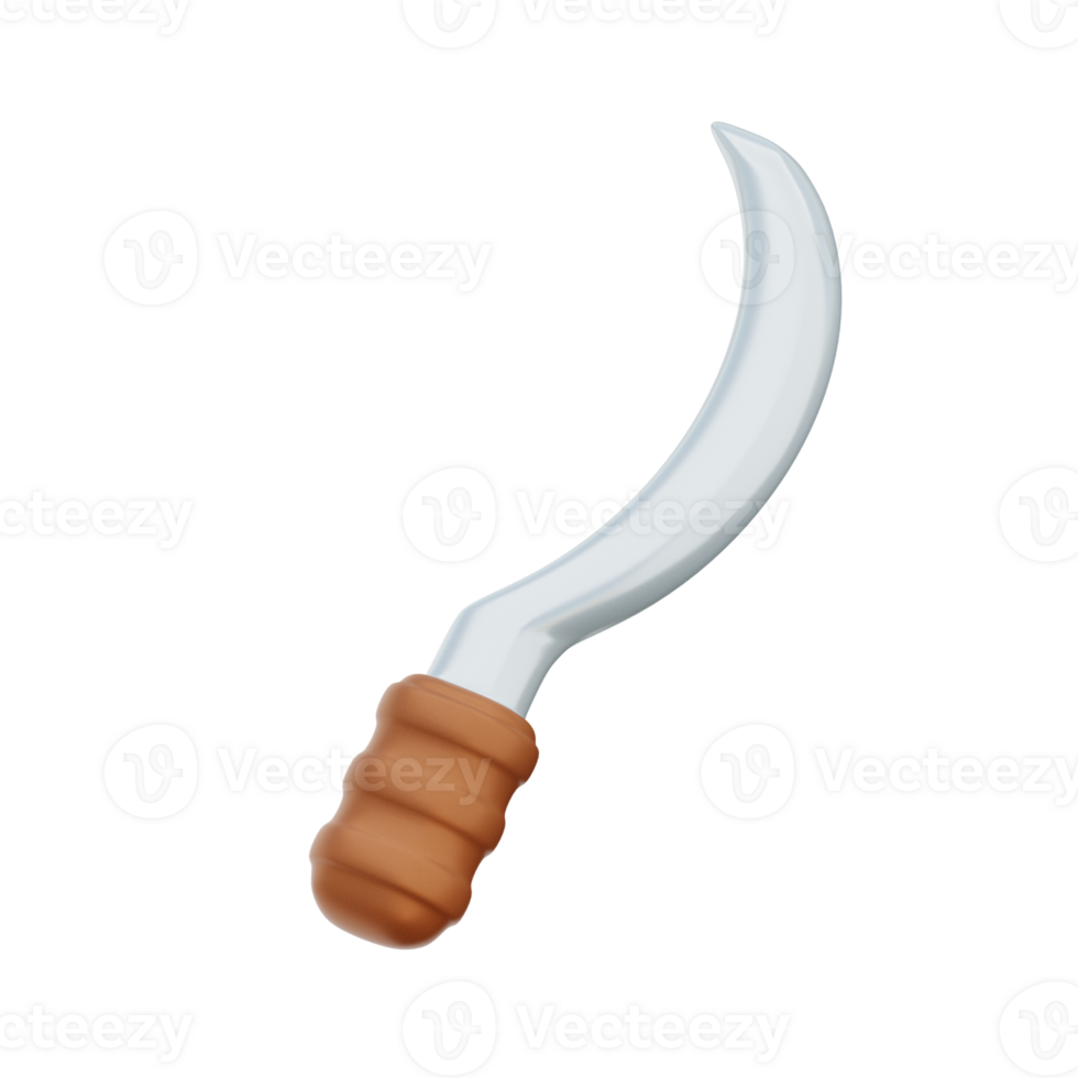 3D Sickle Illustration Icon Render png