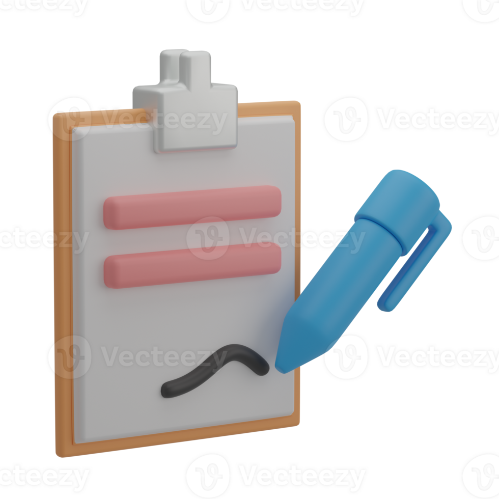 3D Sign Agreement Illustration Icon Isolated png