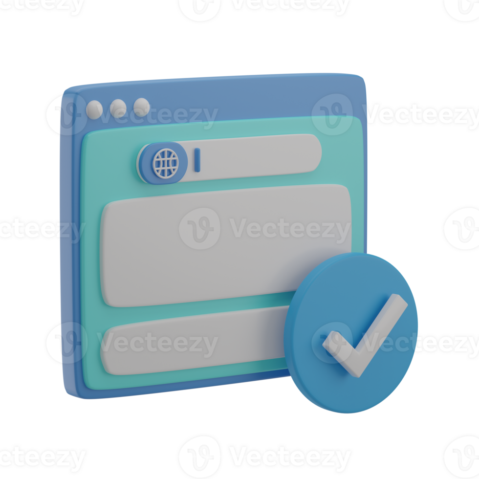 3D Site Checkup Illustration Icon Render png
