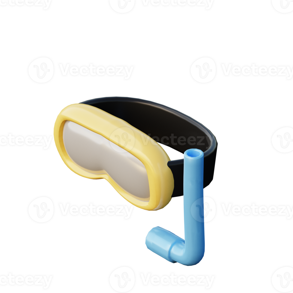 3D Snorkeling Illustration Icon Render png