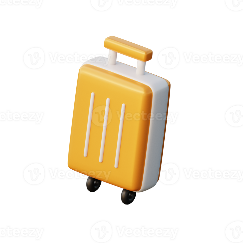 3D Suitcase Illustration Icon Render png