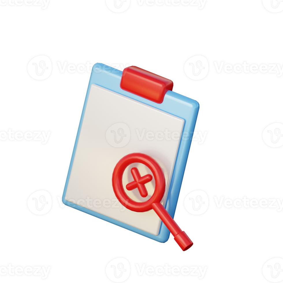 3D Task Not Found Illustration Icon Render png