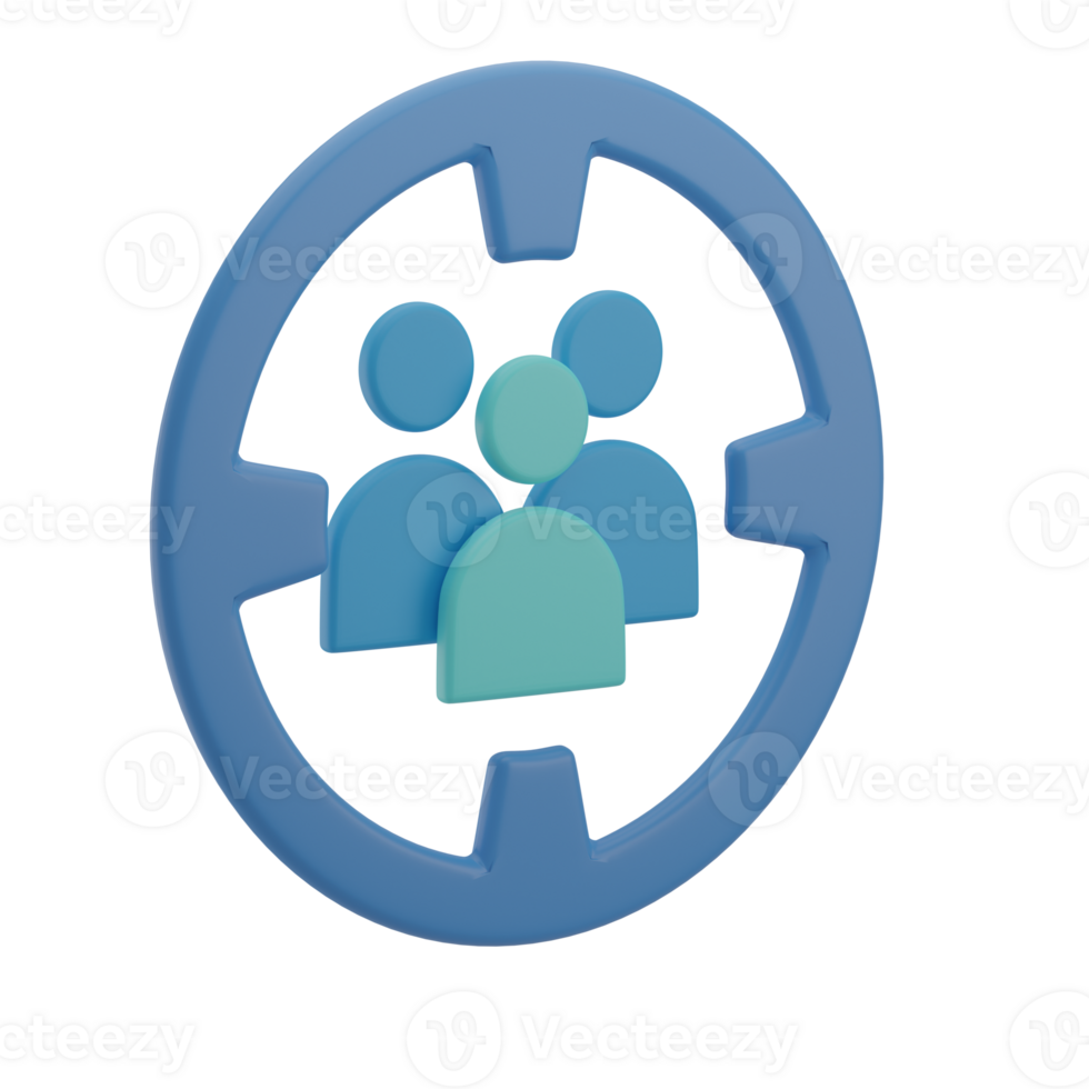 3D Target Audience Illustration Icon Render png