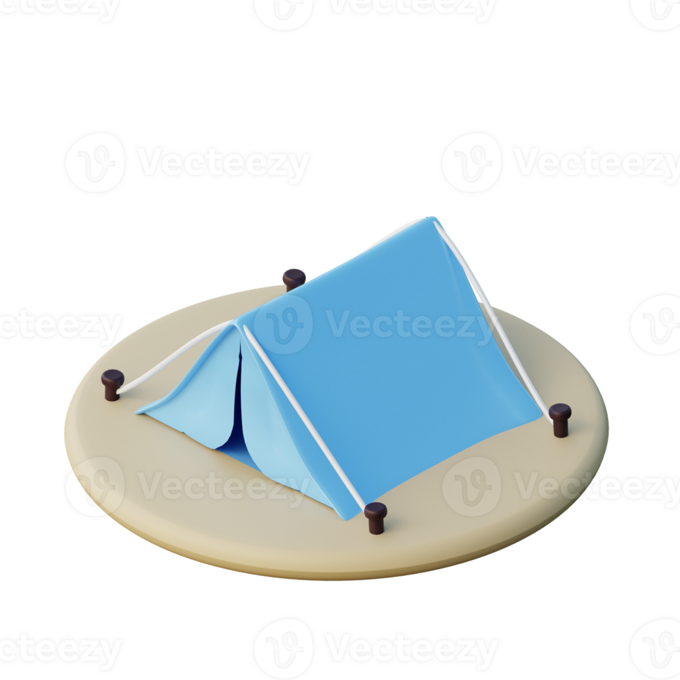 3D Tent Illustration Icon Render png