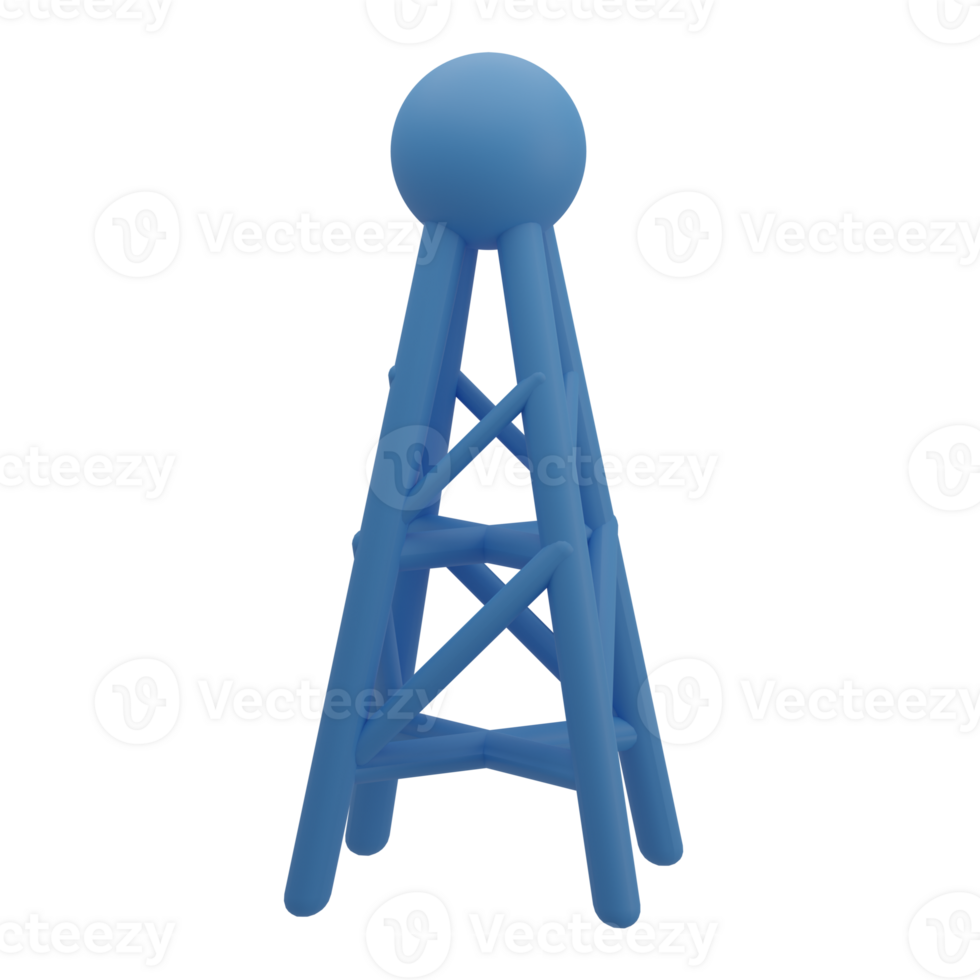 3D Tower Illustration Icon Render png
