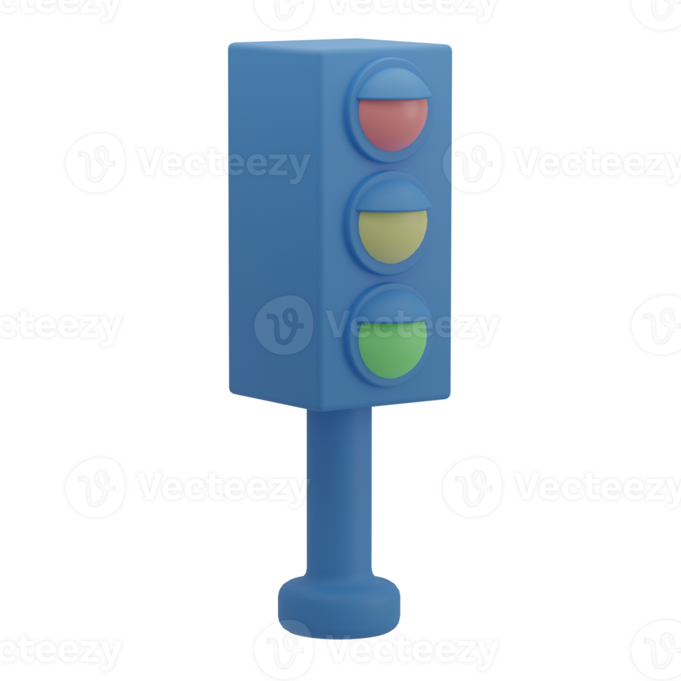 3D Traffic Light Illustration Icon Render png