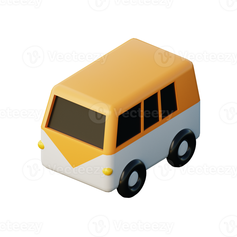 3D Van Illustration Icon Render png