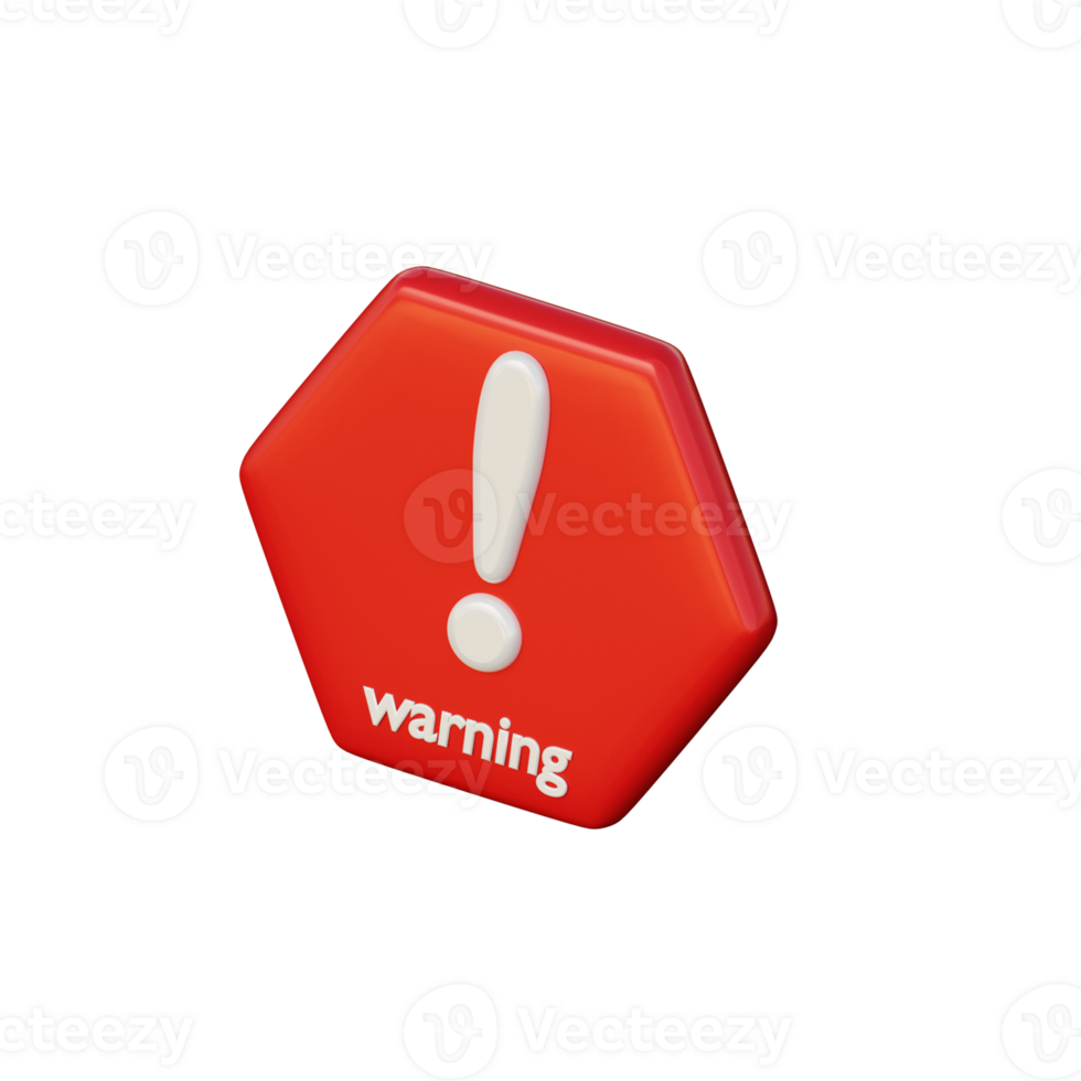 3D Warning Illustration Icon png