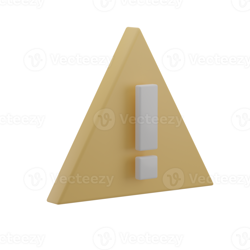 3D Warning Illustration Icon Isolated png