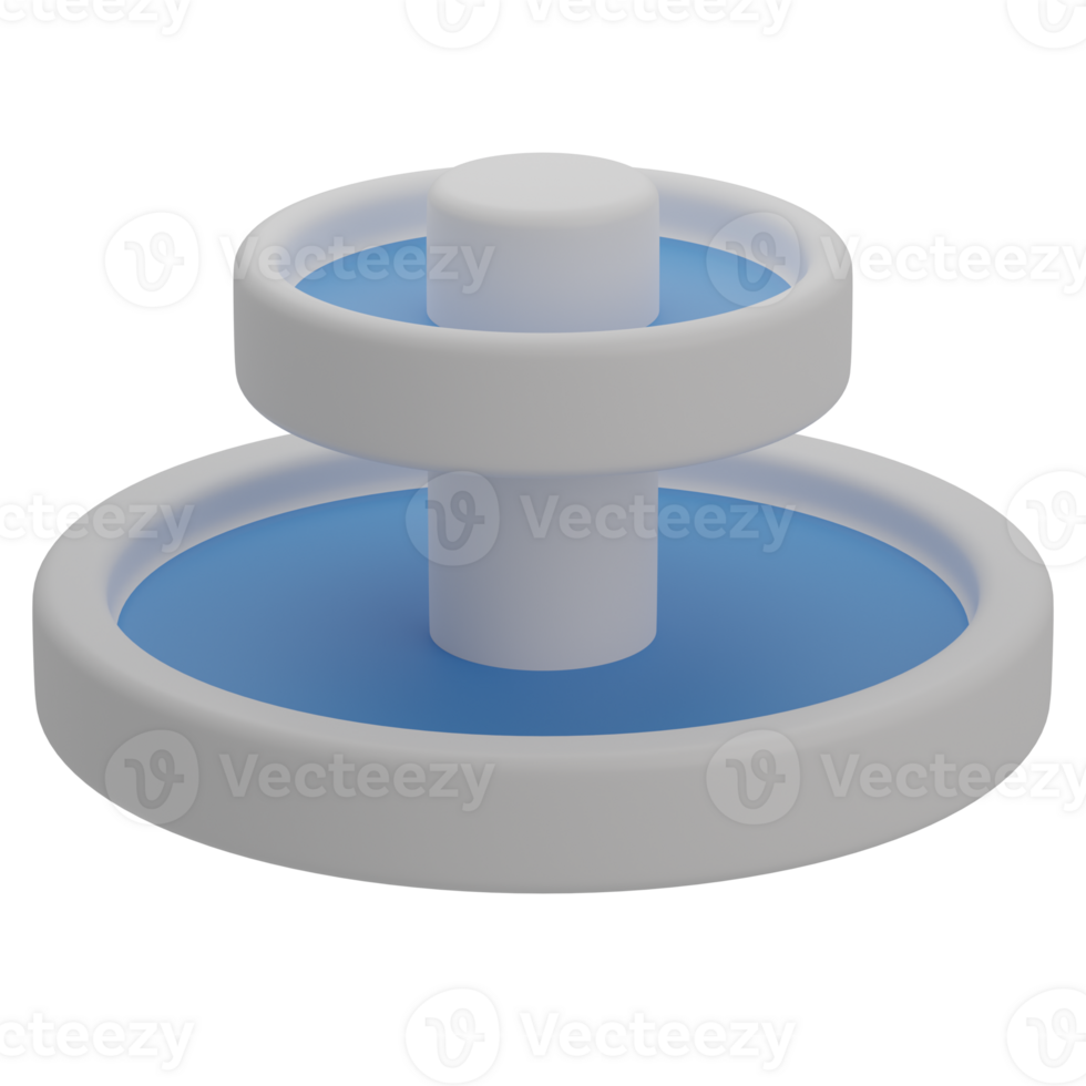 3D Water Fountain Illustration Icon Render png