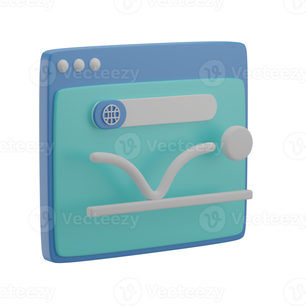 3D Website Bounce Rate Illustration Icon Render png