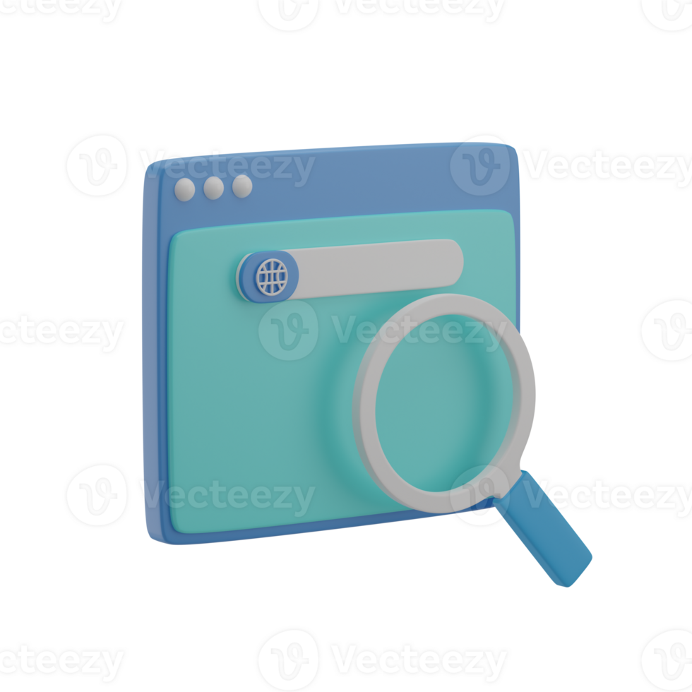 3D Website Monitoring Illustration Icon Render png