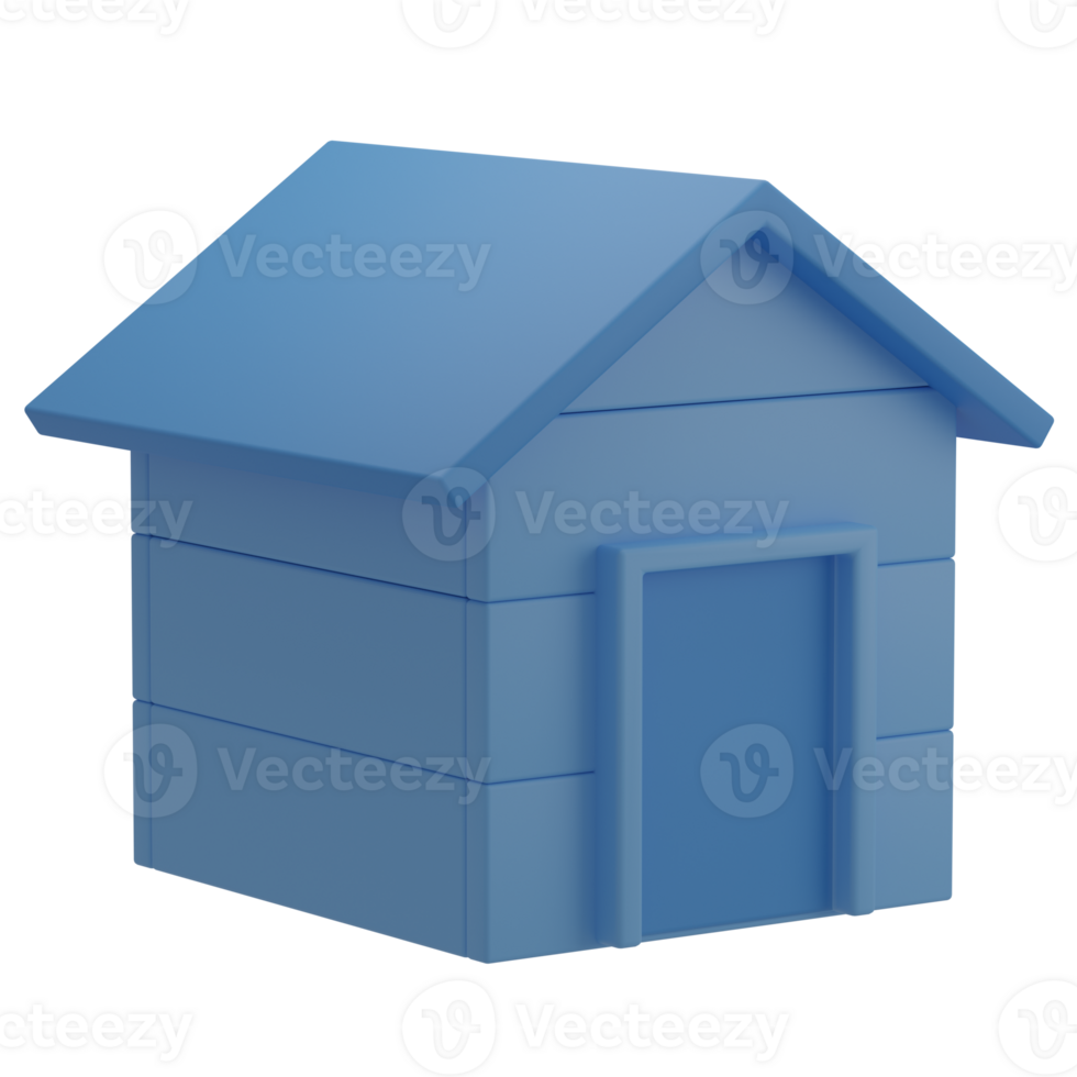 3D Wooden House Illustration Icon Render png