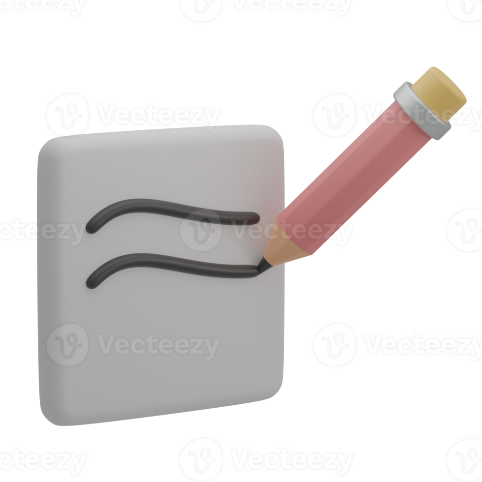 3D Writing Concept Illustration Icon Render png