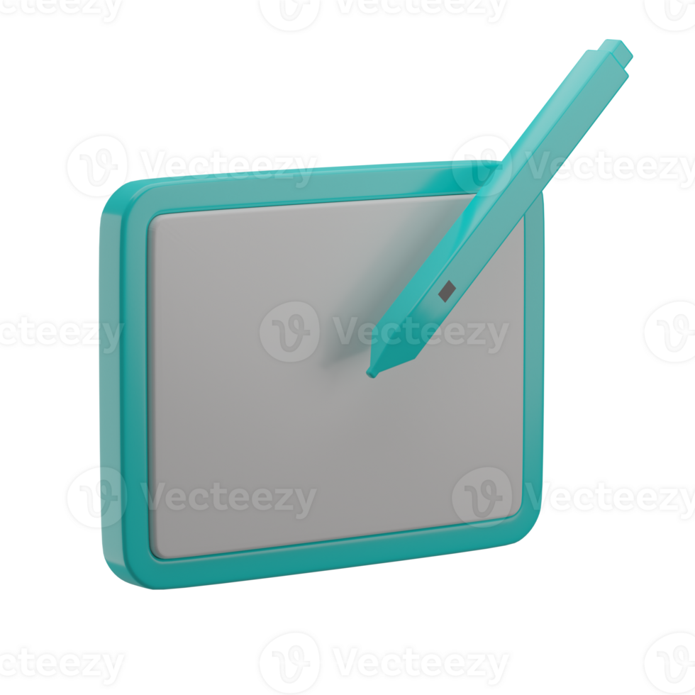 3D Pen Tablet Icon Render Illustration png