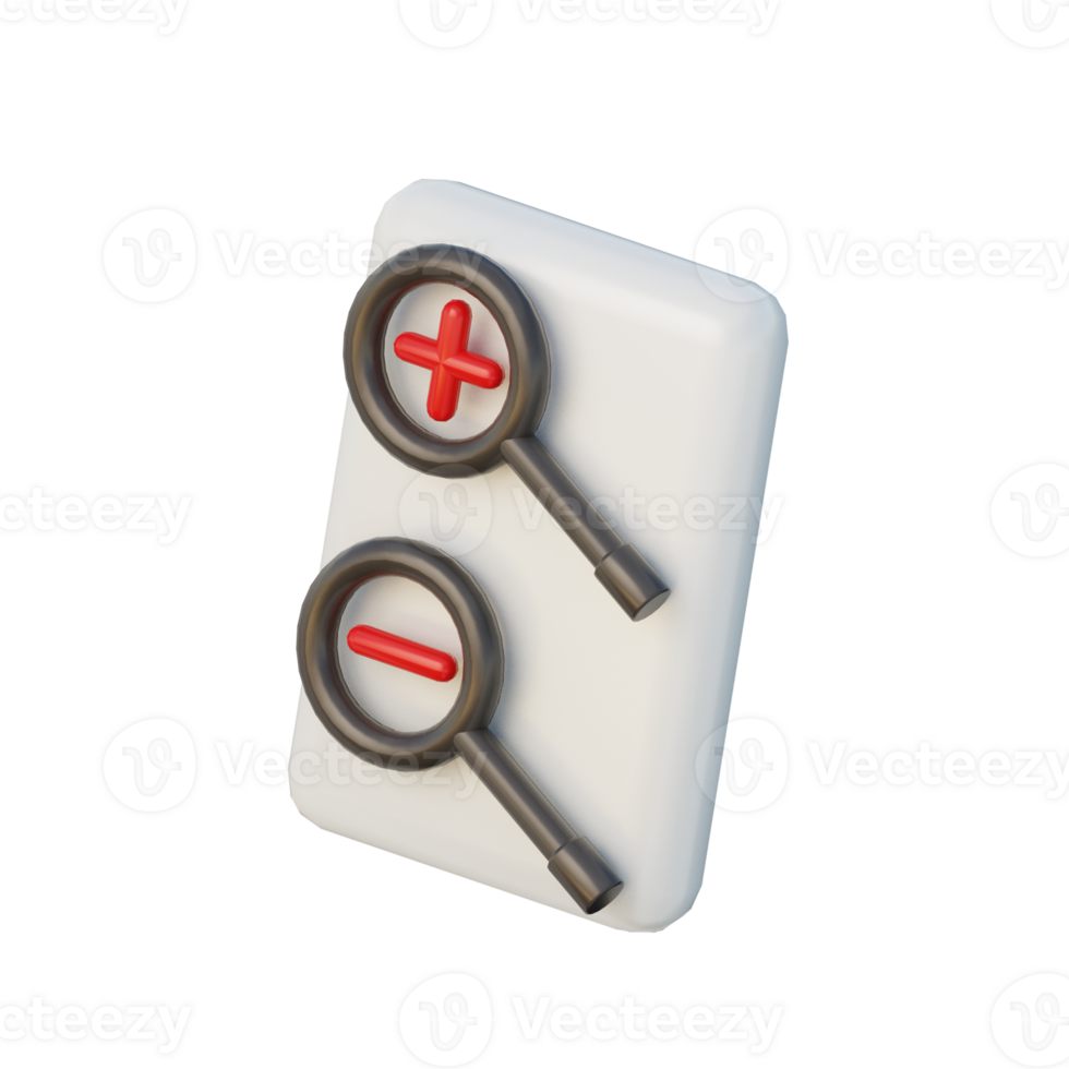3D Zoom Tool Illustration Icon Render png