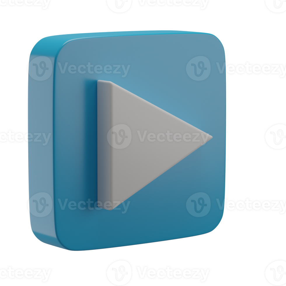 3D Play Icon Render Illustration png
