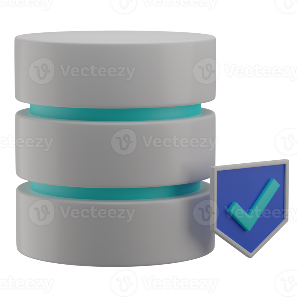 3D Safe Database Icon Render Illustration png