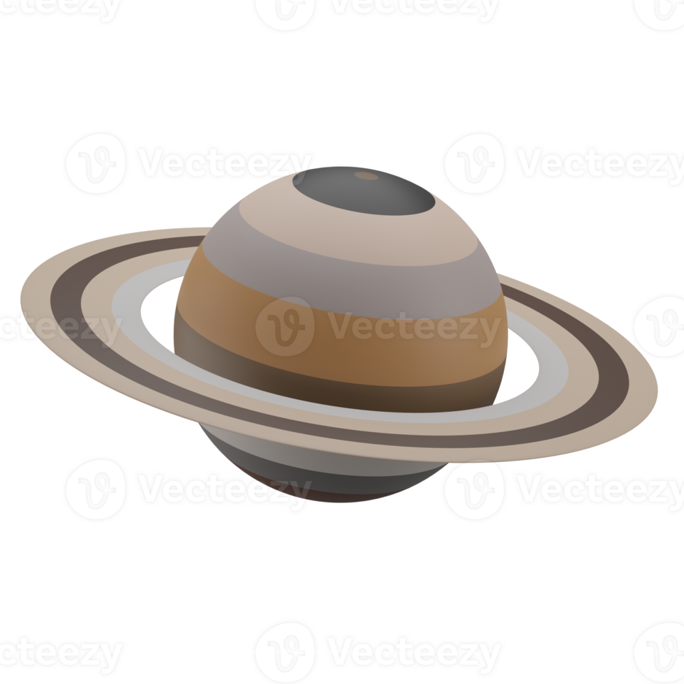 3D Saturn Icon Render Illustration png