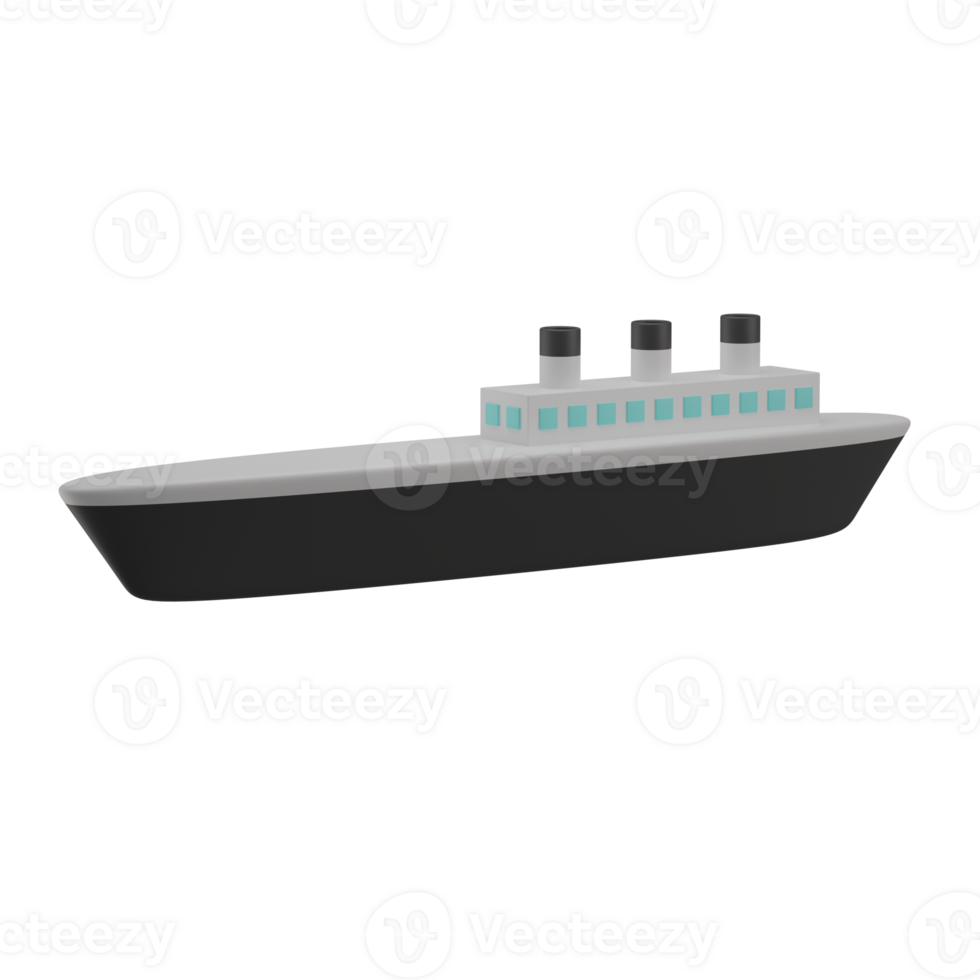 3D Ship Icon Render Illustration png